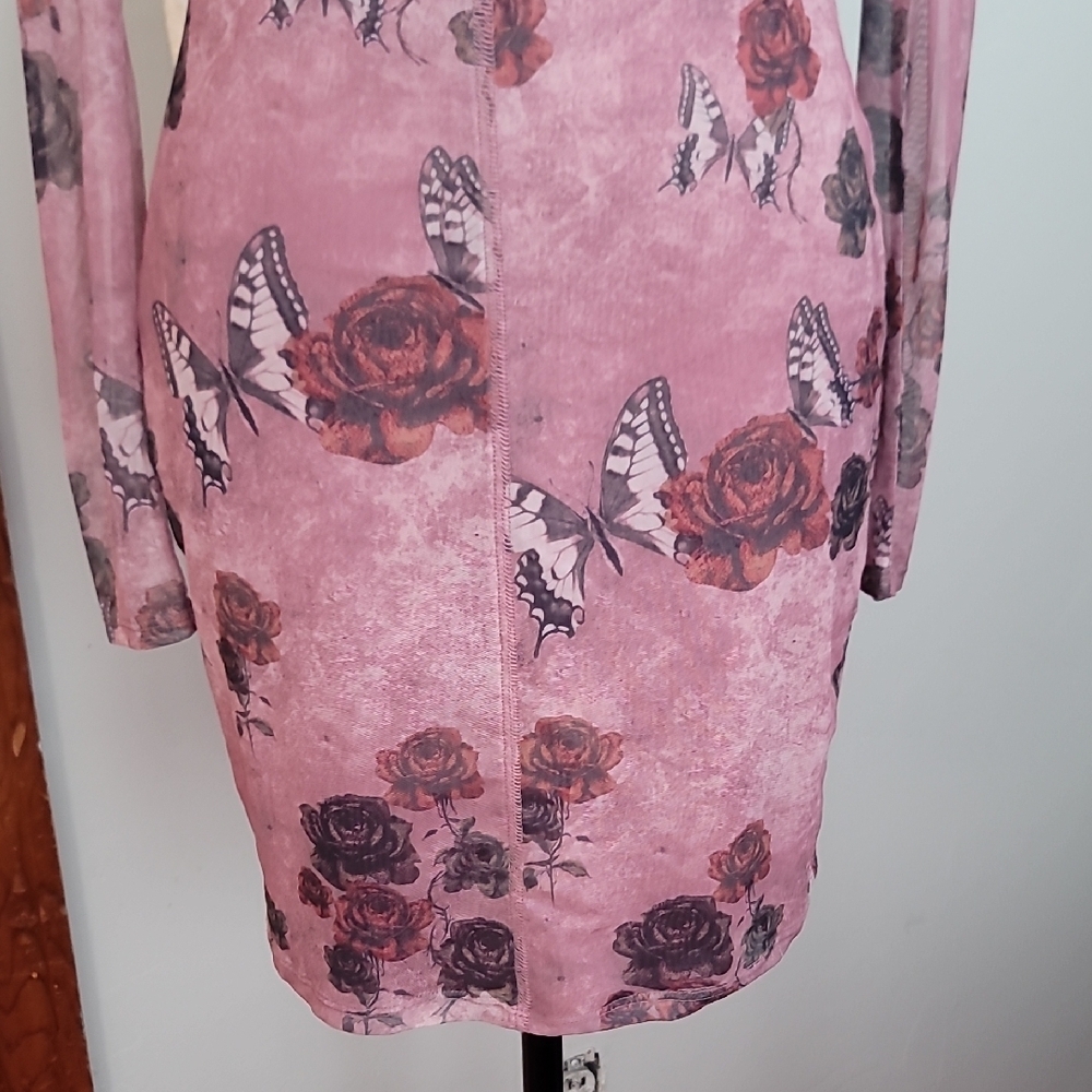Forever 21 Long Sleeve Floral Dress in Mauve - Picture 5 of 13